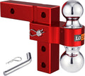 Adjustable Aluminum Trailer Hitch with Double Stainless Steel Pins, Red I711768