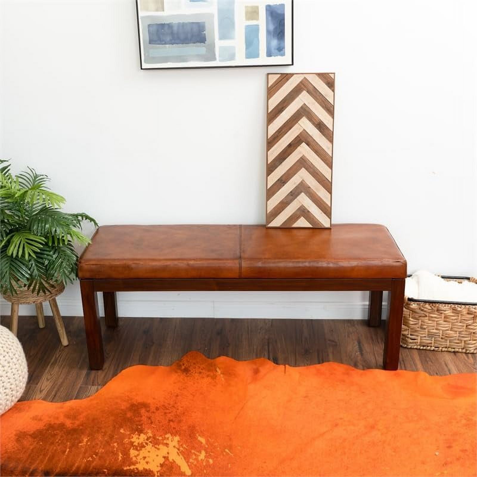 Genuine Leather Bench M2728