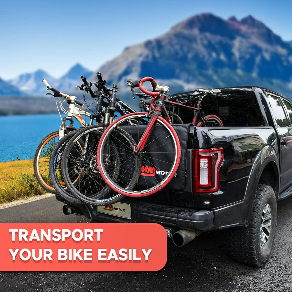 Pickup Tailgate Bike Pad with Fixing Straps, Tailgate Cover Transport Pad with Tool Pockets J398437
