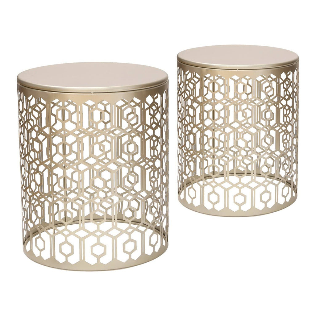Gold Nesting Side Table Set of 2 D9504