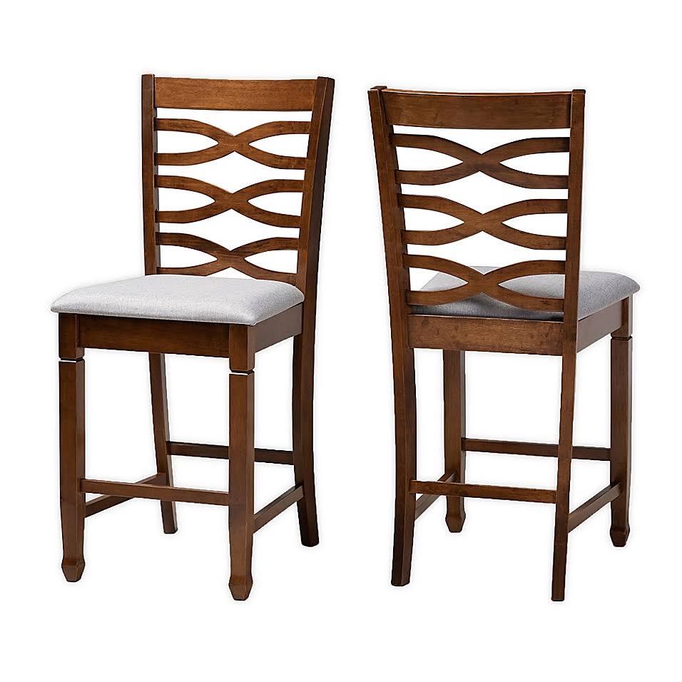 Grey/Walnut Pub Chairs (Set of 2) N507