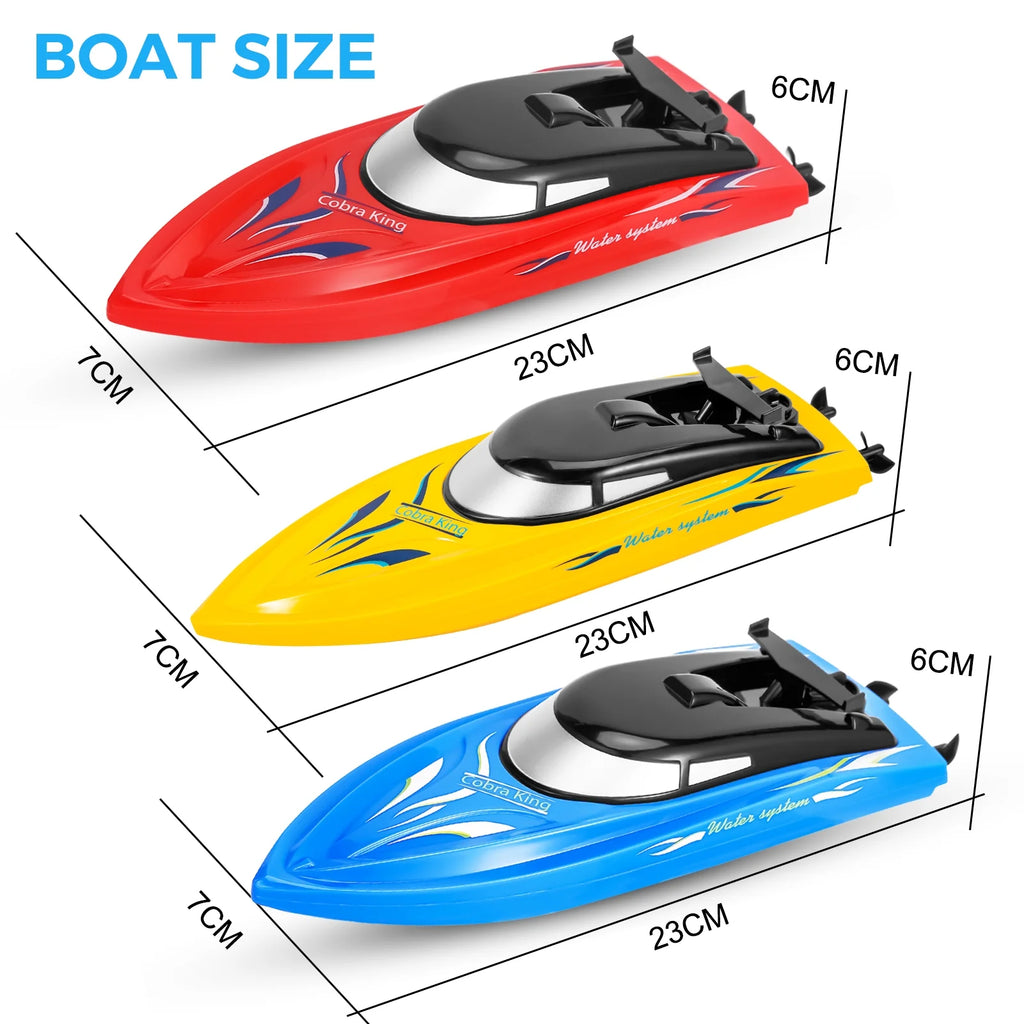 3 Pack 2.4 GHz RC Boat with 6 Rechargeable Batteries F3043