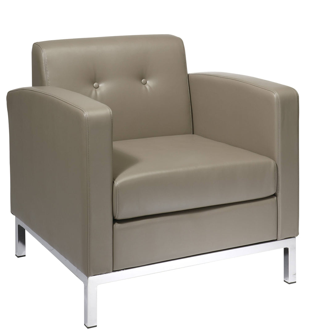 Smoke Faux Leather Arm Chair C142