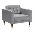 Gray Velvet Upholstered Tufted Club Chair R682596