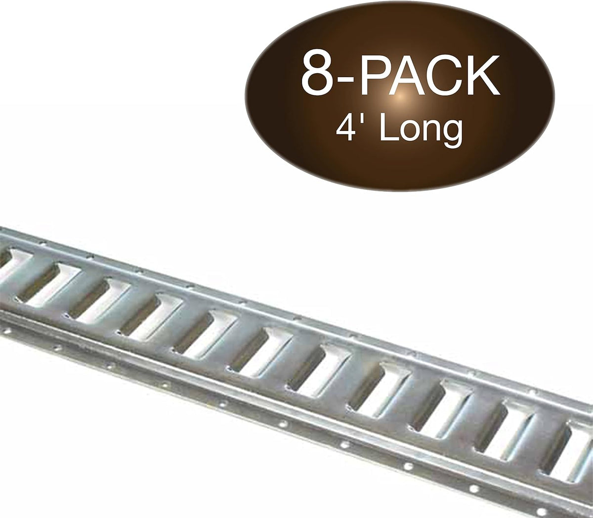 Two 4-ft Bolt-On Galvanized Steel E-Track Tie-Down Rails H6618