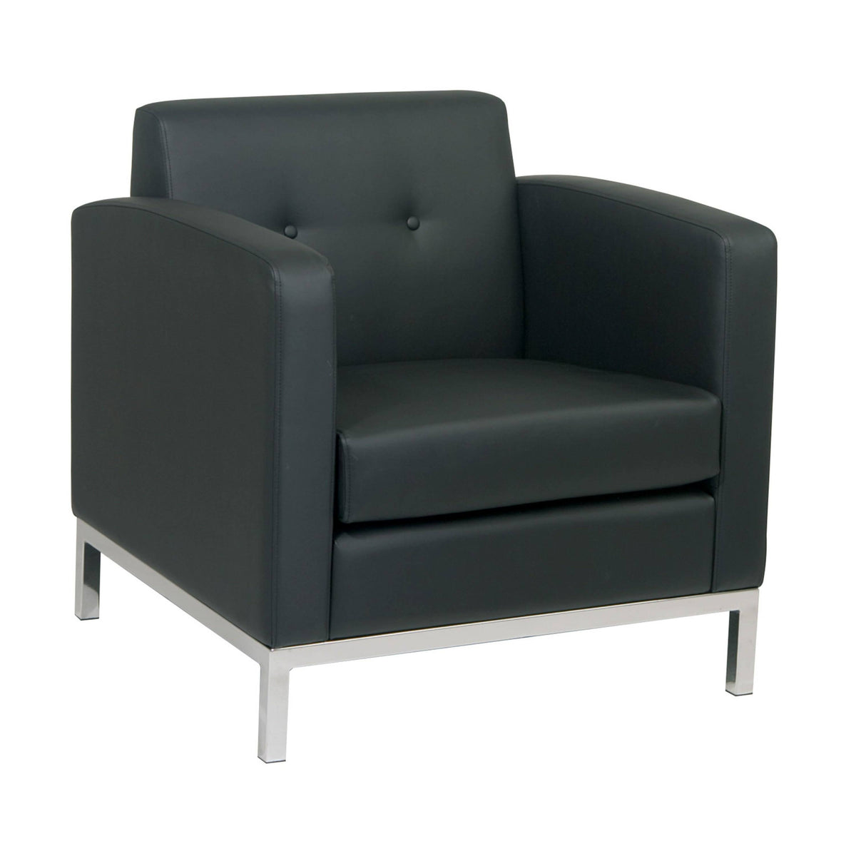 Smoke Faux Leather Arm Chair C142