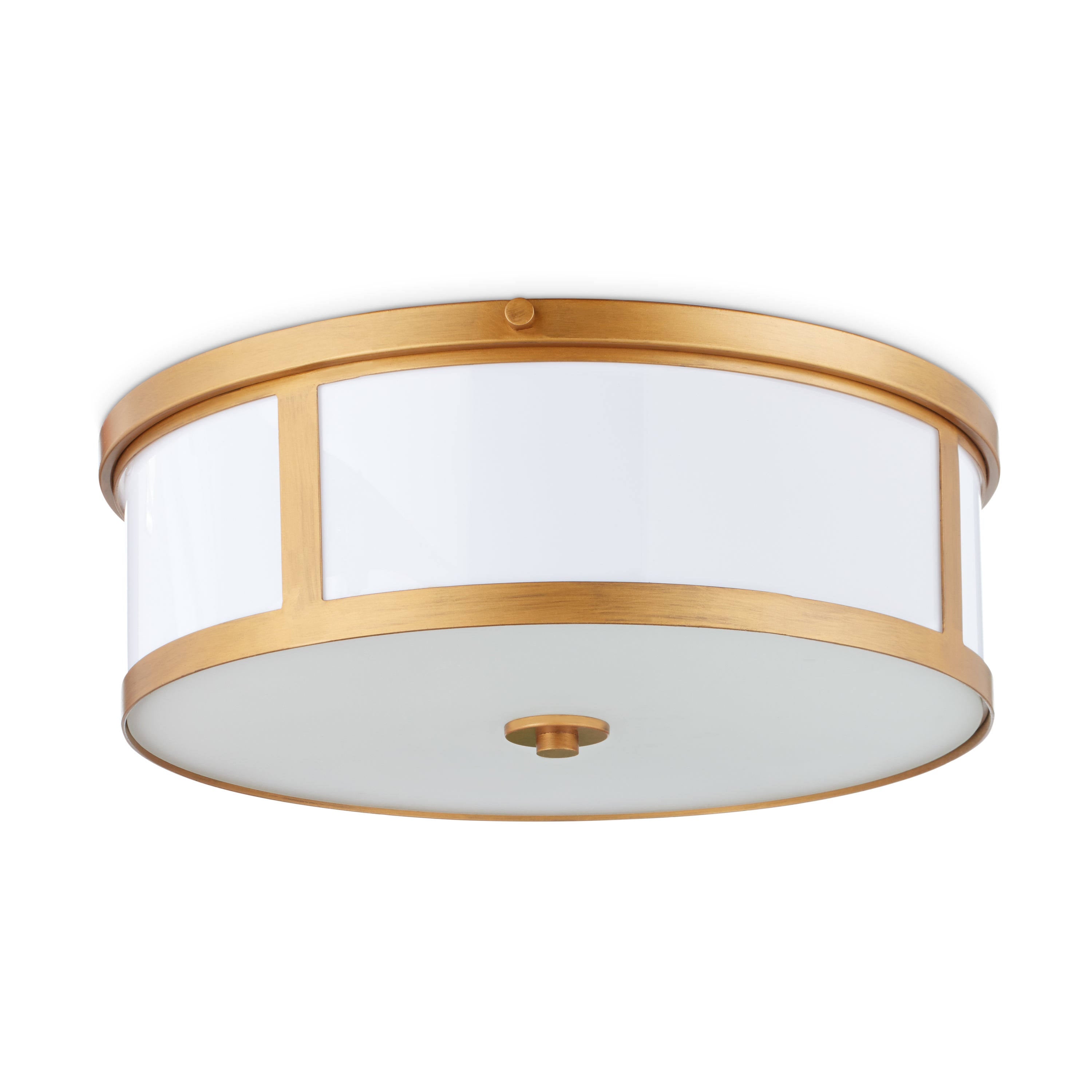 Antique Gold 2-Light Drum Flush Mount U10362