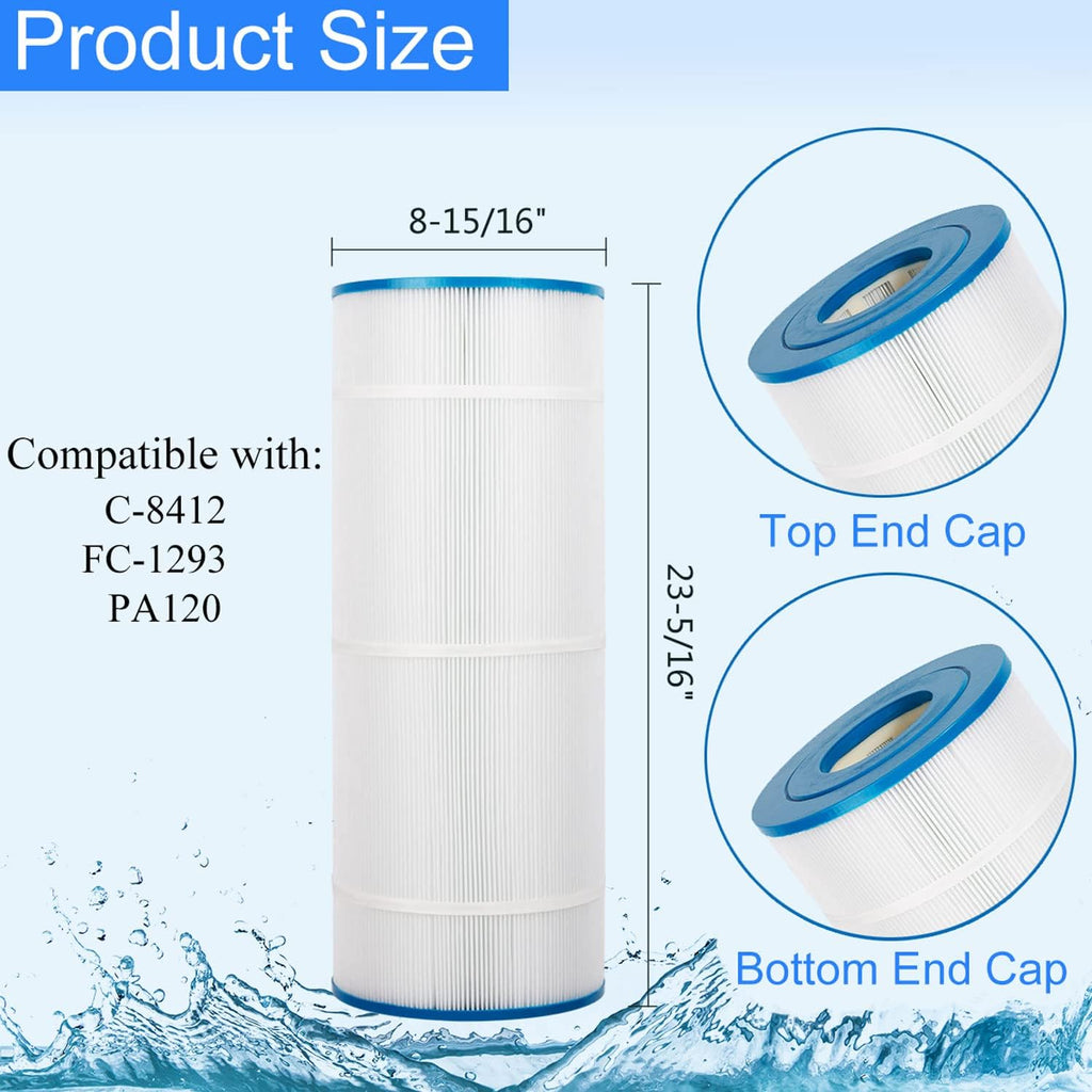 120 Sq.Ft Swimming Pool Filter Cartridge, Pack of 2 H3389