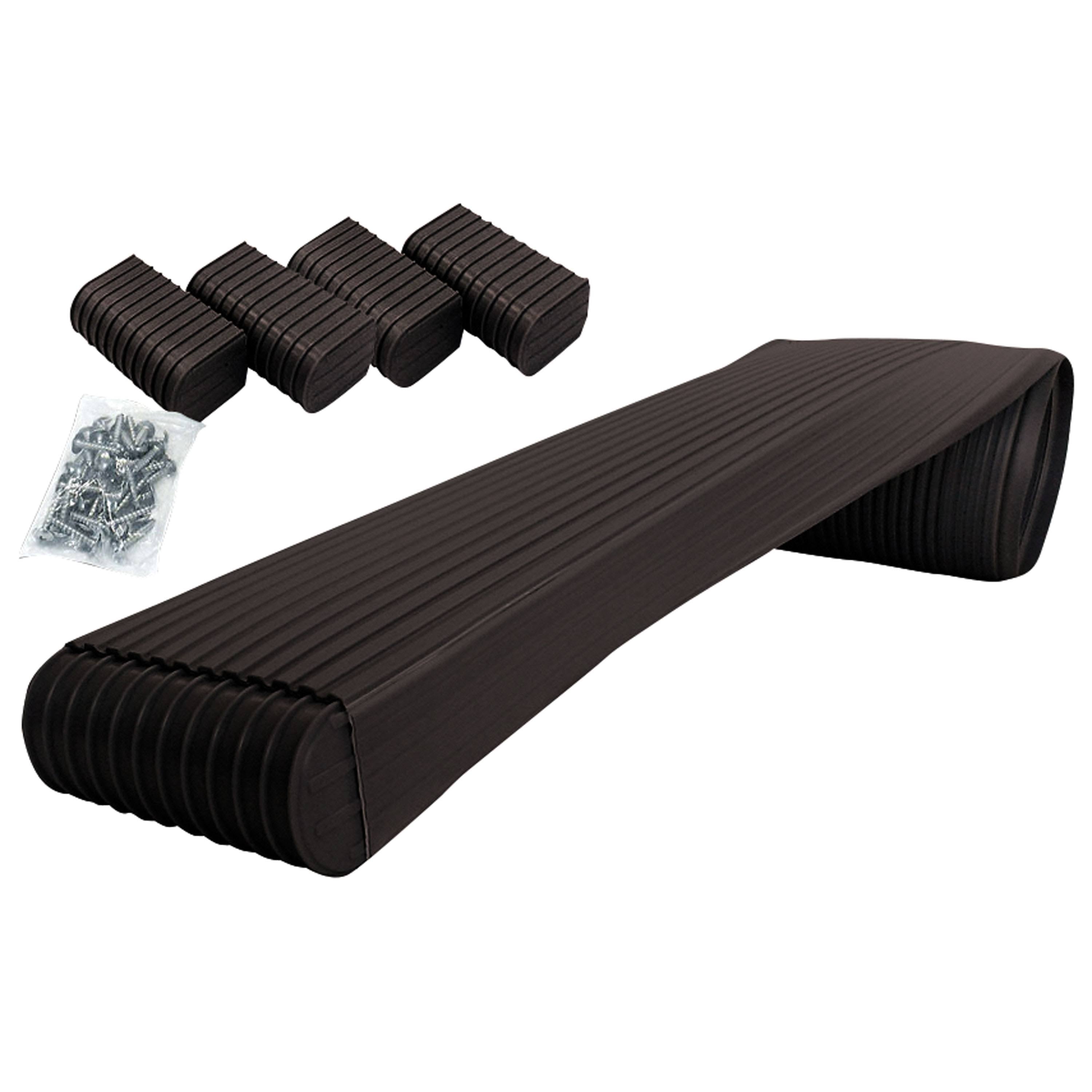 Black Marine Trailer Bunk Wrap Kit with 4 Endcaps & Stainless Hardware A532572