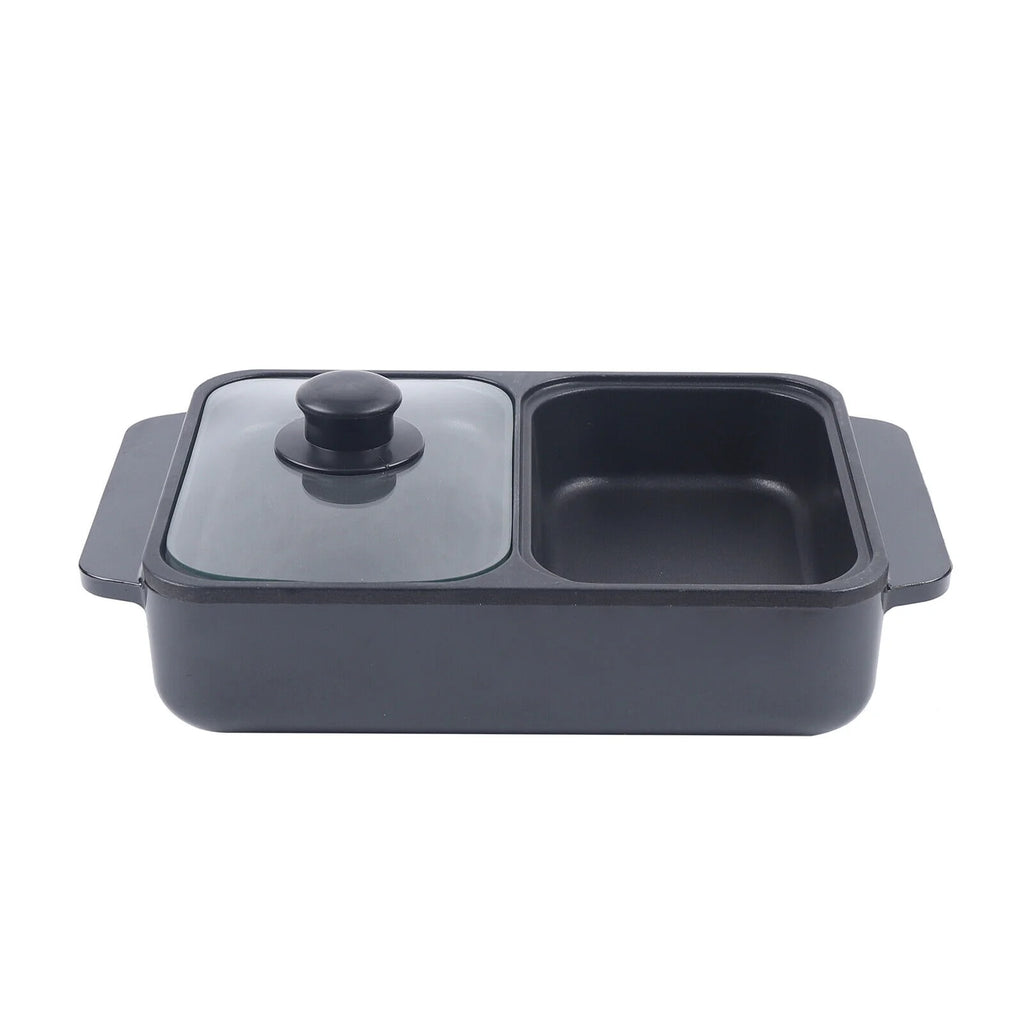 2-in-1 Electric Hot Pot BBQ Grill Smokeless Cooking Pan 1200W R16986