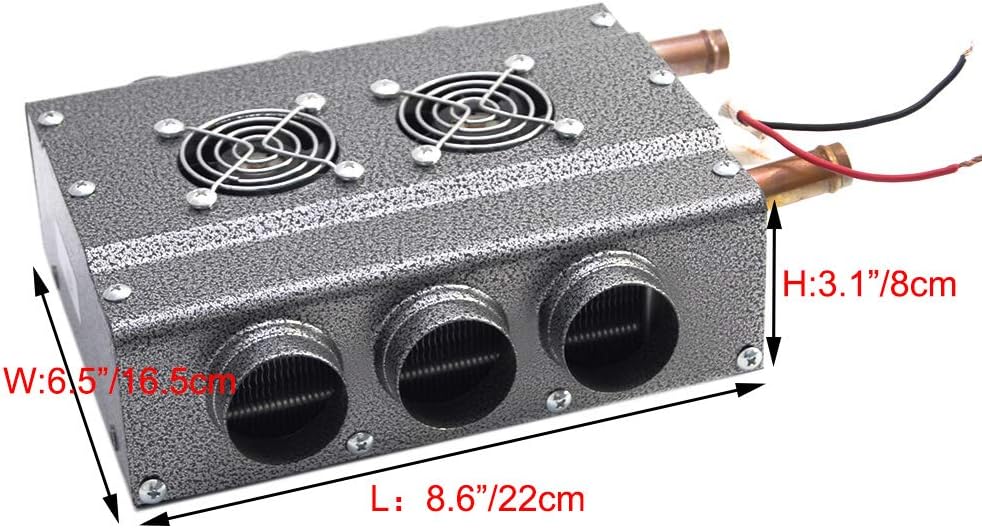 Compact 12V Dual Sides 6 Vents Heater with Speed Switch, Pack of 2 O1141