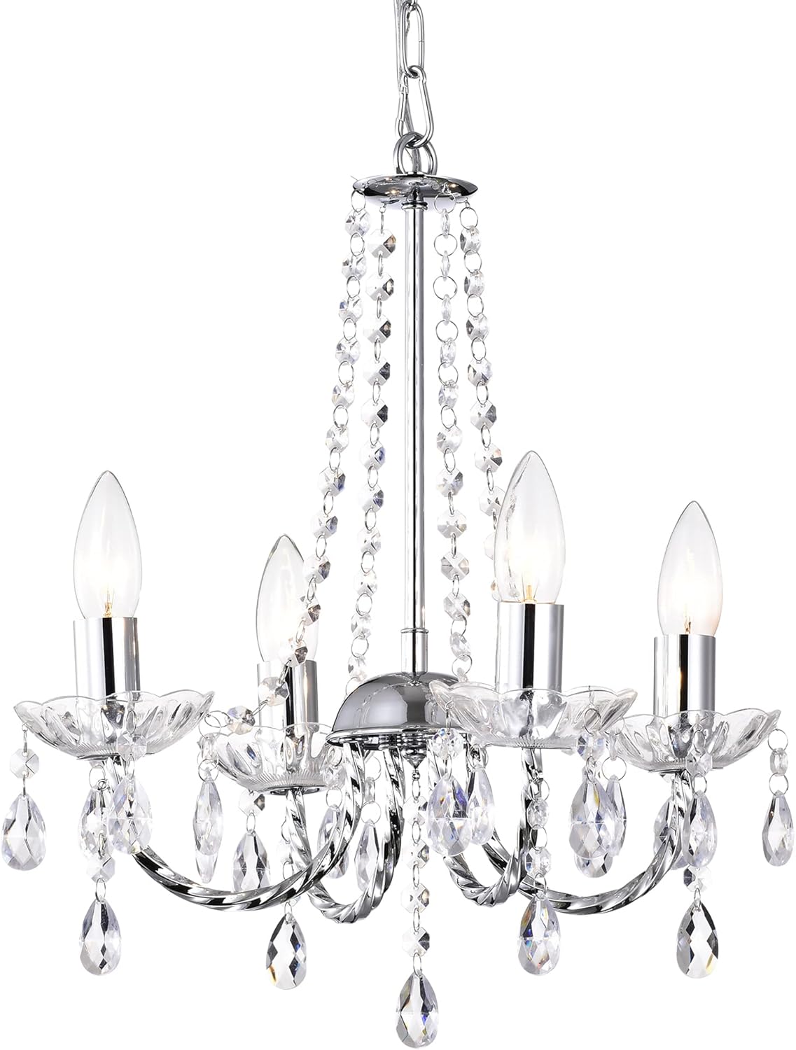 Small Chandelier Chrome 4 Light Candle Chandelier 15 Inches Wide M465734