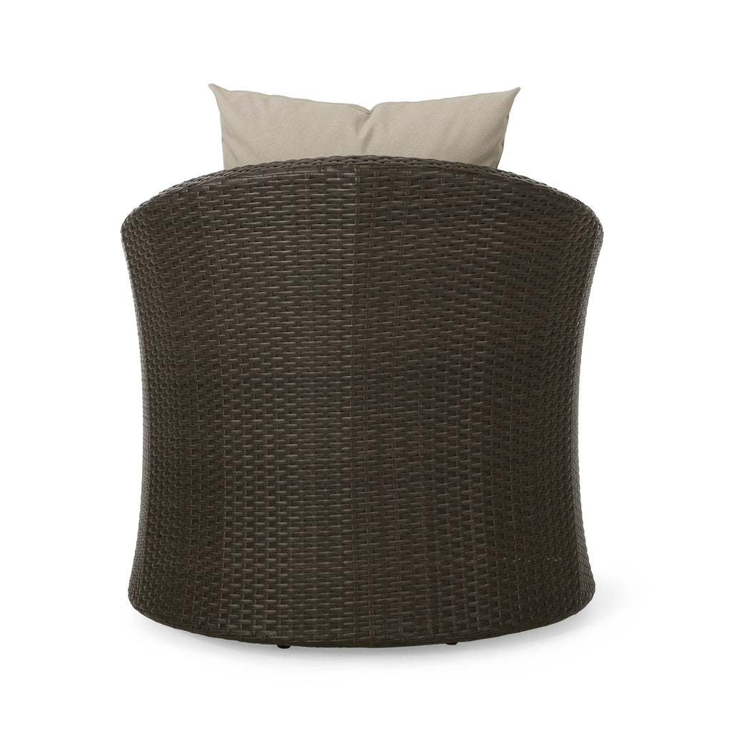 Mixed Brown and Mixed Khaki Wicker Swivel Club Chair E304626