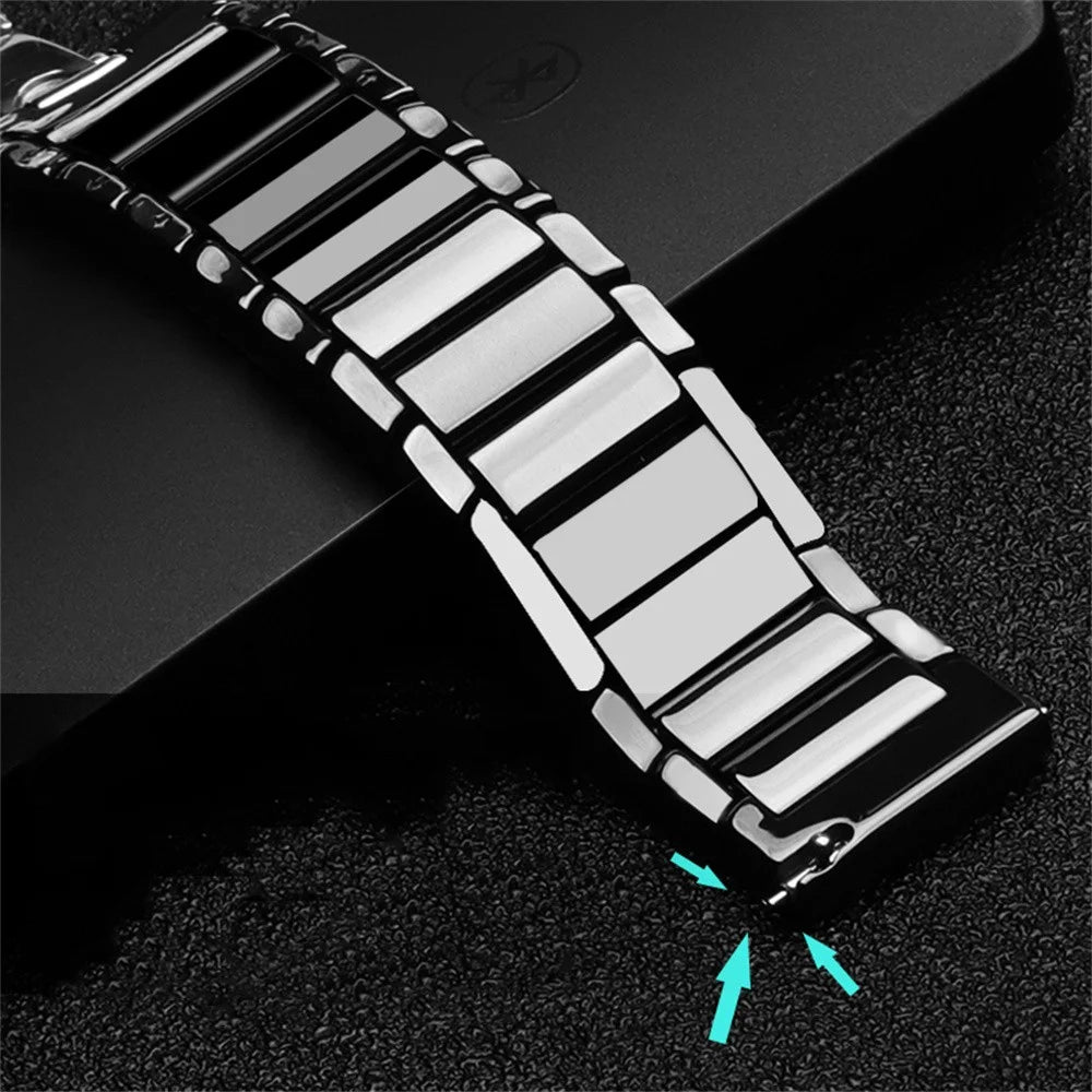 Stainless Steel Ceramics Link Strap Wristband B393822