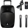 12-Inch 500 Watt Powered DJ/PA Speaker with Bluetooth and Wireless Microphones G792203