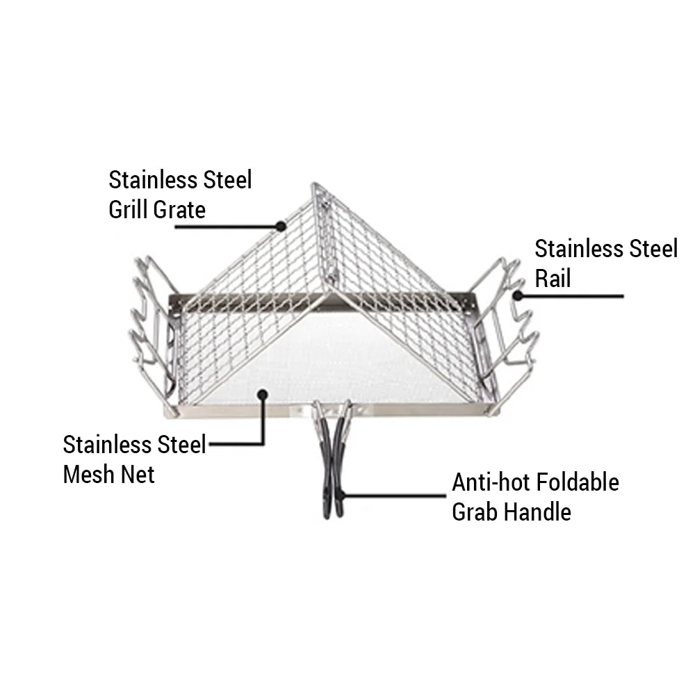 Stainless Steel Folding Camp Stove Toaster Rack Y109968