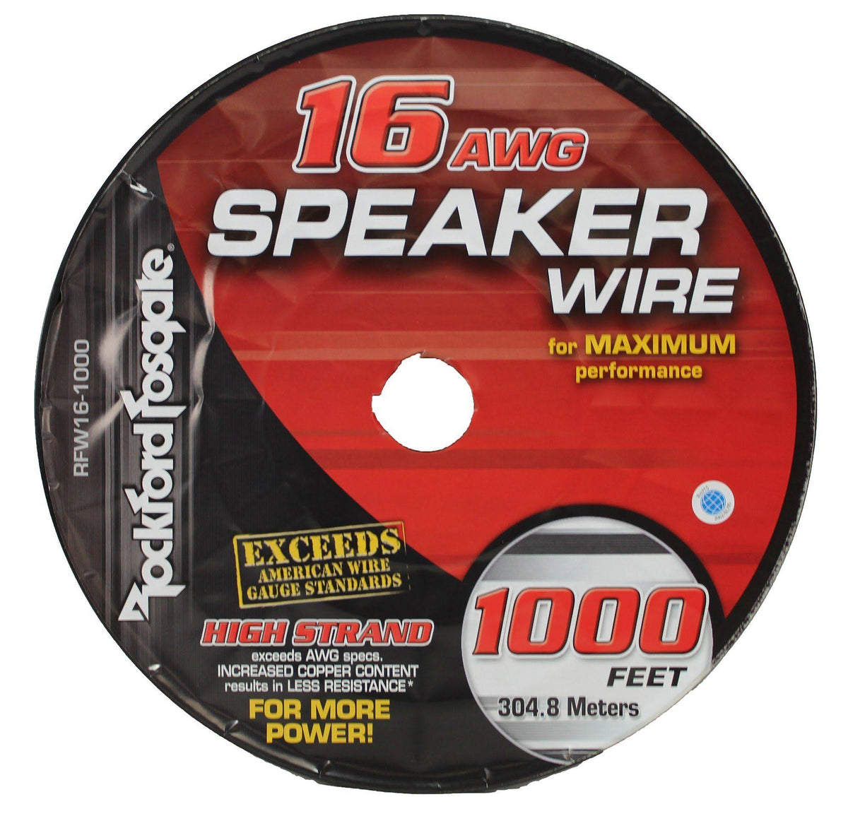 16 AWG Speaker Wire 1000 ft Spool Black / Silver G950558