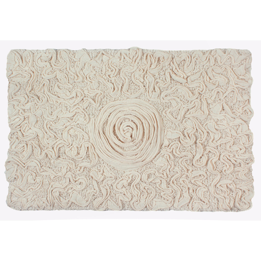 Ivory Cotton Bathroom Rug 17"x24" E1128