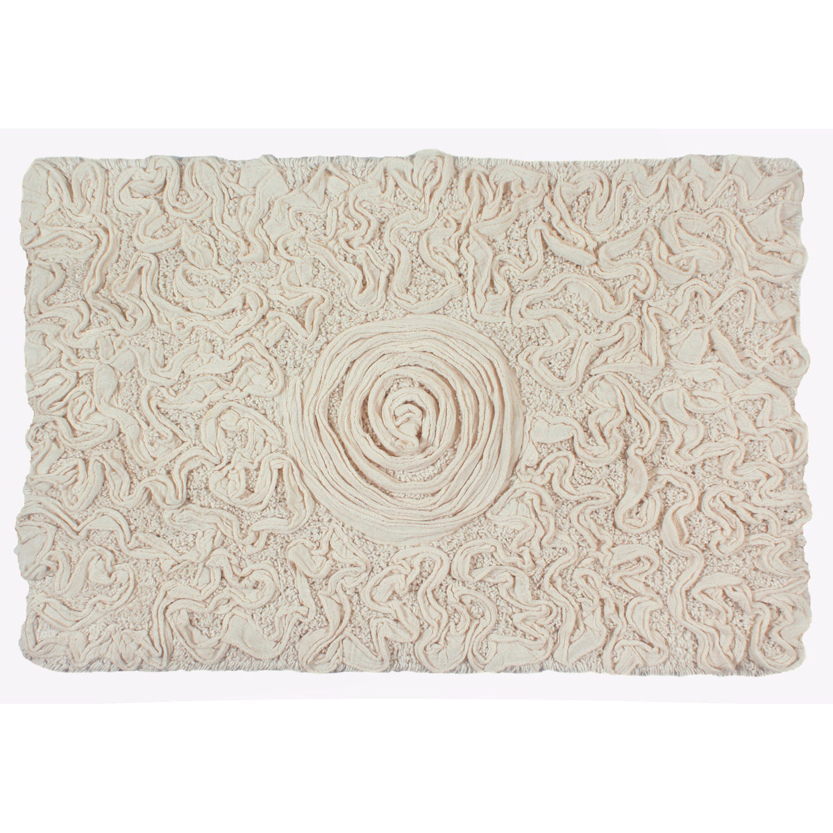 Ivory Cotton Bathroom Rug 17"x24" E1128