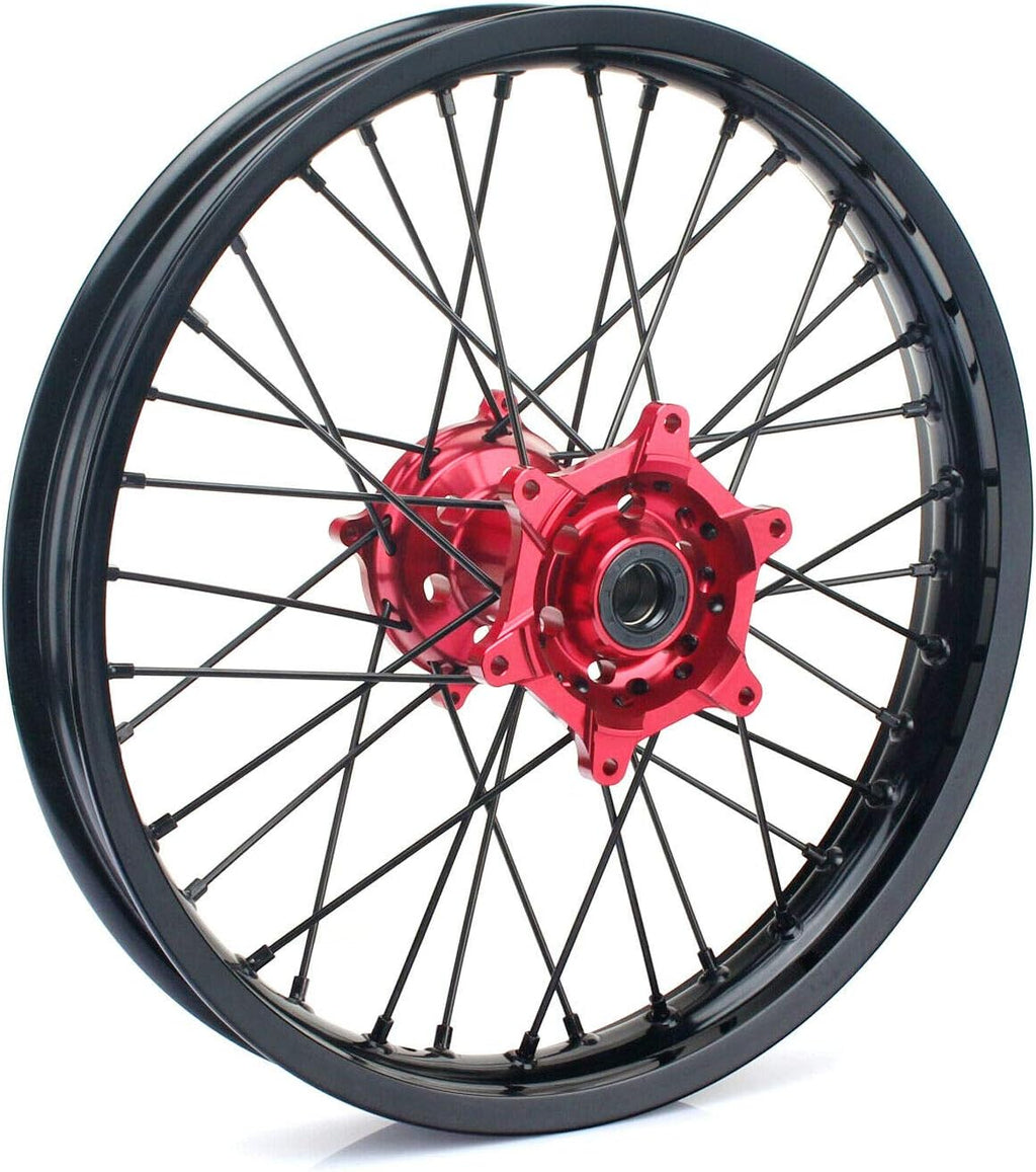 Front 21" Rear 18" Wheel Complete Set Red Hubs Rims Spokes Y8985