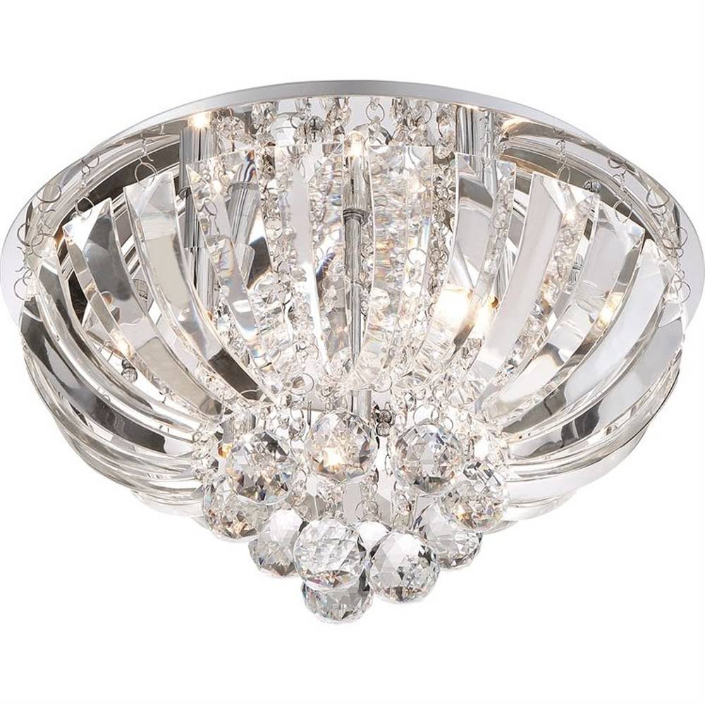 5 Light Flush Mount Polished Chrome Silver Z40380