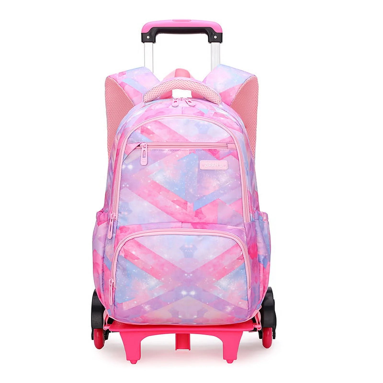 Pink Rolling Wheeled School Backpack O108932