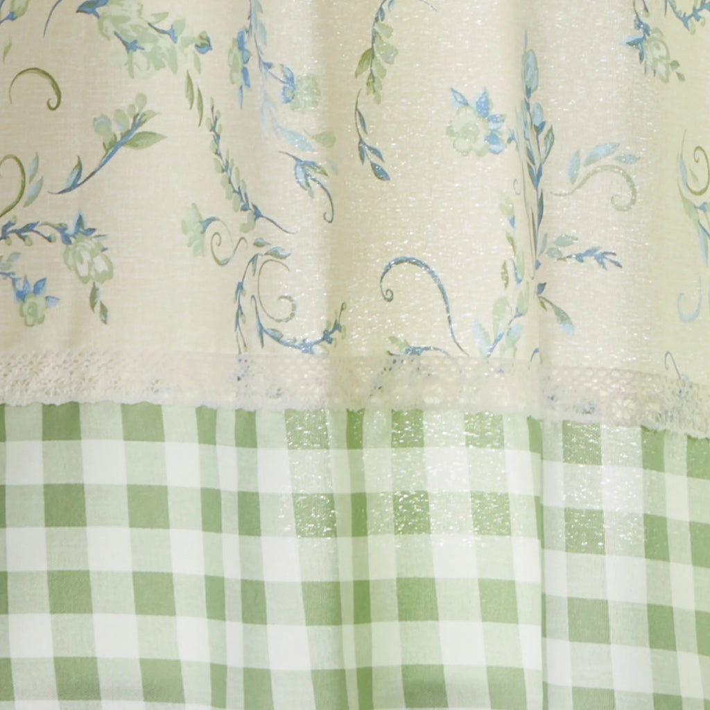 3-Piece Tiers and Valance Set, Recycled Polyester, Sage I945