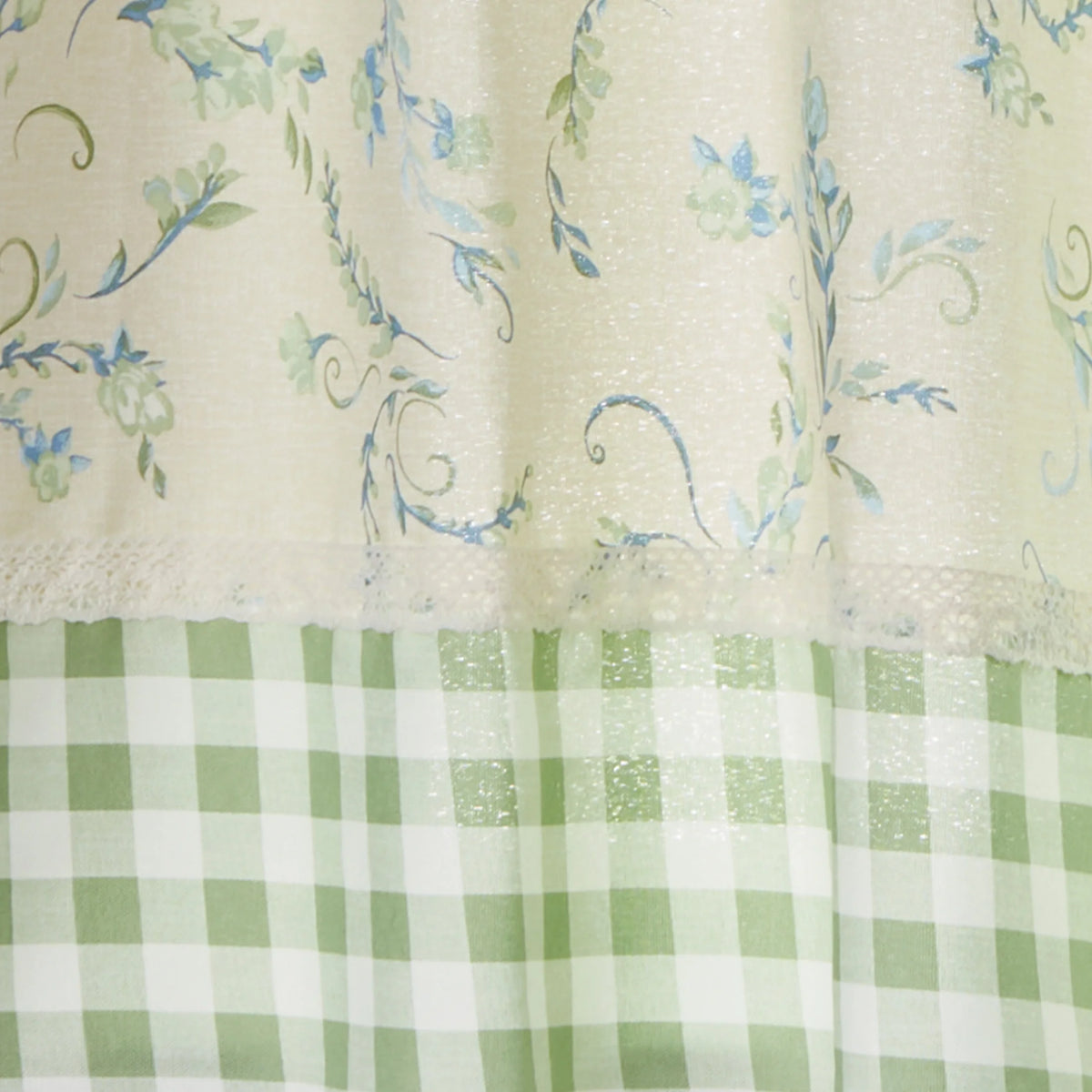 3-Piece Tiers and Valance Set, Recycled Polyester, Sage I945