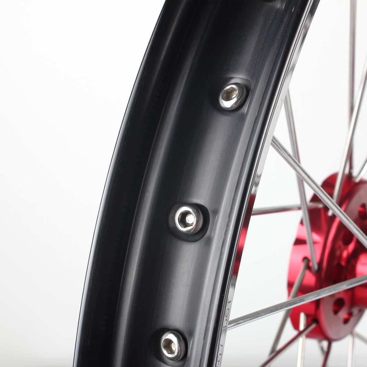 Front 21" Rear 18" Wheel Complete Set Red Hubs Rims Spokes Y8985
