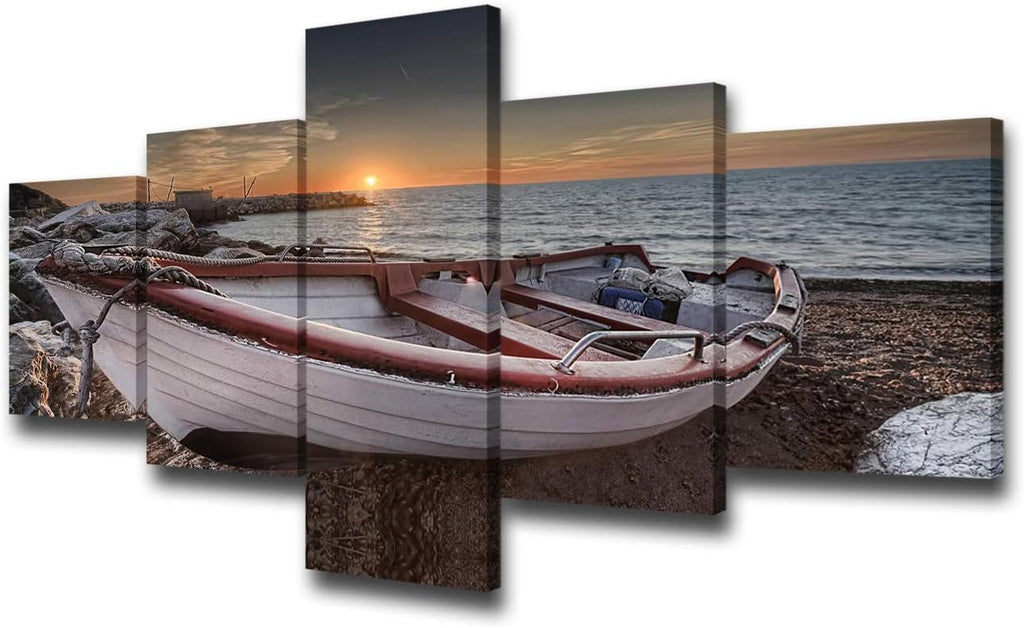 5 Panels Black and White Canvas Prints Wall Art Z9220