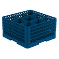 Royal Blue 9 Compartment Rack with 3 Extenders & Open Extender E3142