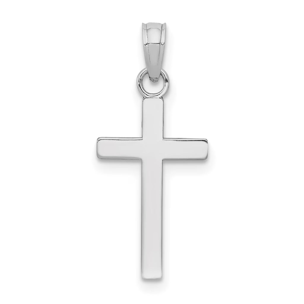 10K White Gold Polished Cross Pendant L853