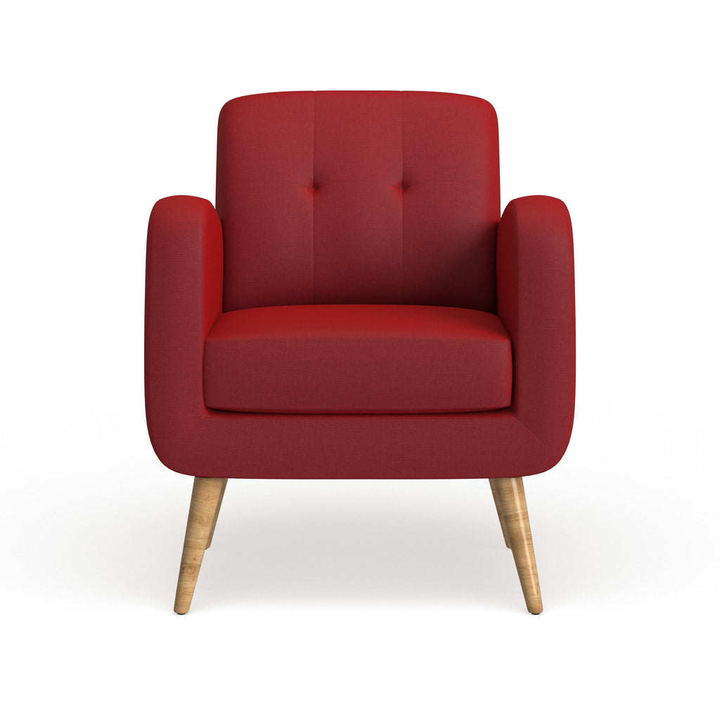 Cherry Red Mid-Century Modern Arm Chair T9401