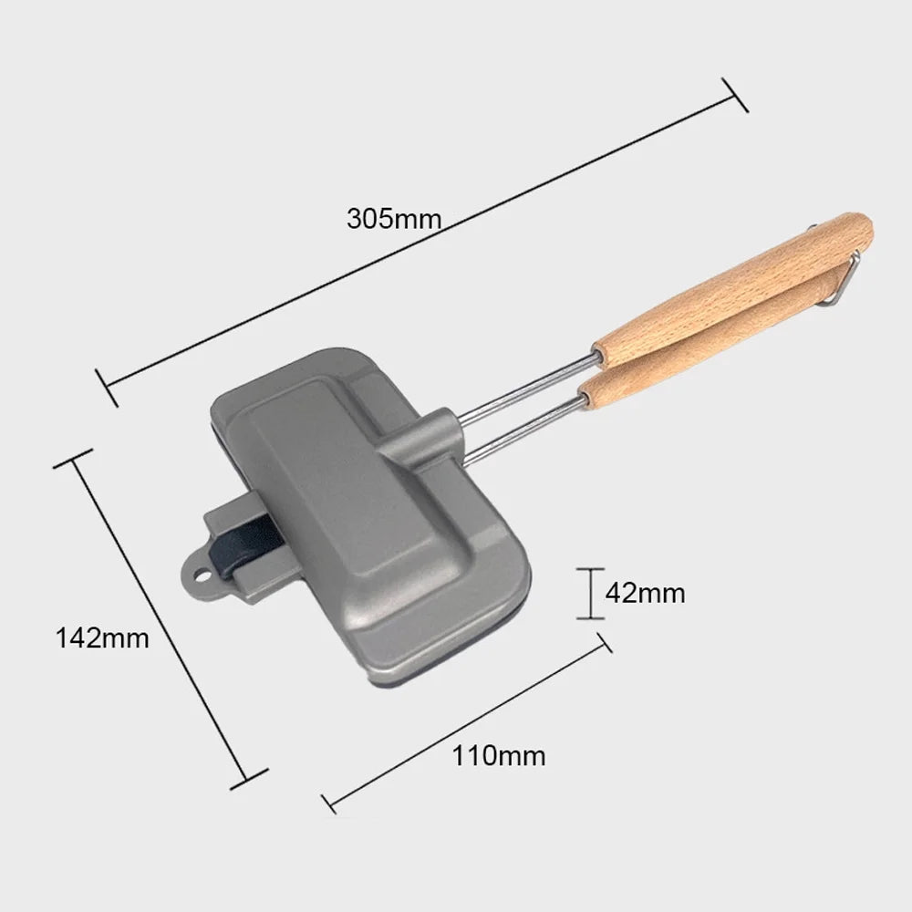Double-Sided Non-Stick Aluminum Sandwich Maker with Removable Handle Z6932