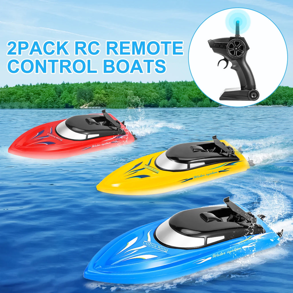 3 Pack 2.4 GHz RC Boat with 6 Rechargeable Batteries F3043