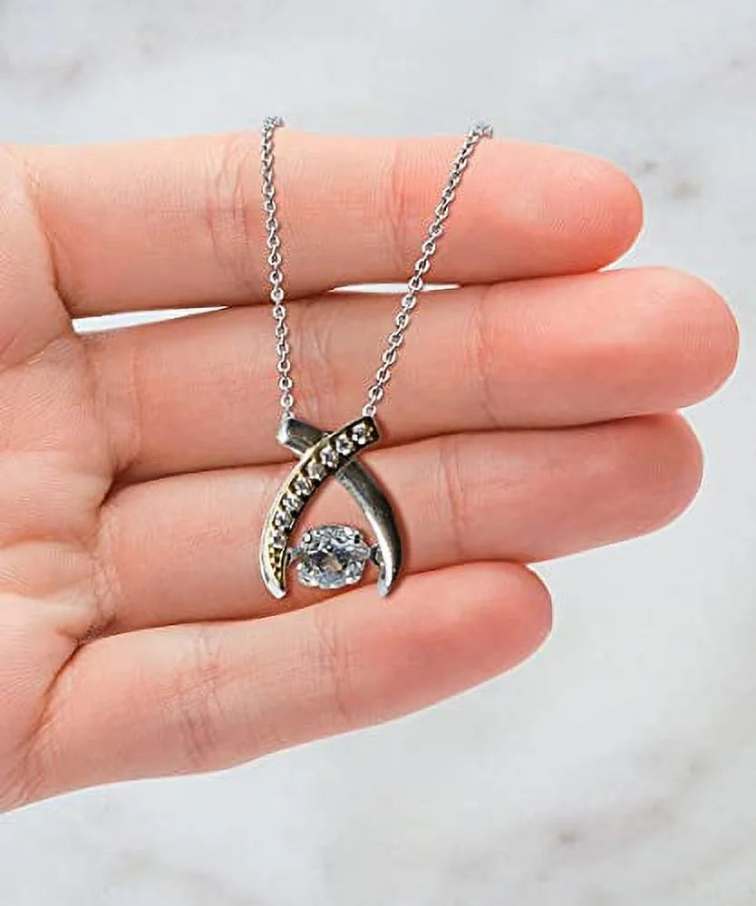 Unique Holiday Wishbone Dancing Necklace V24196