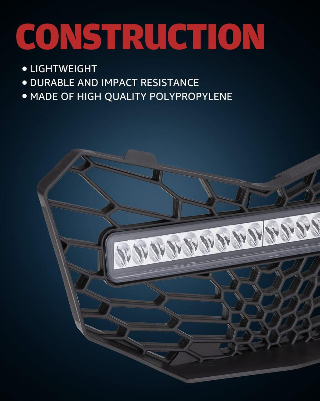Front Mesh Grill with LED Light Bar for Maverick Trail E50017