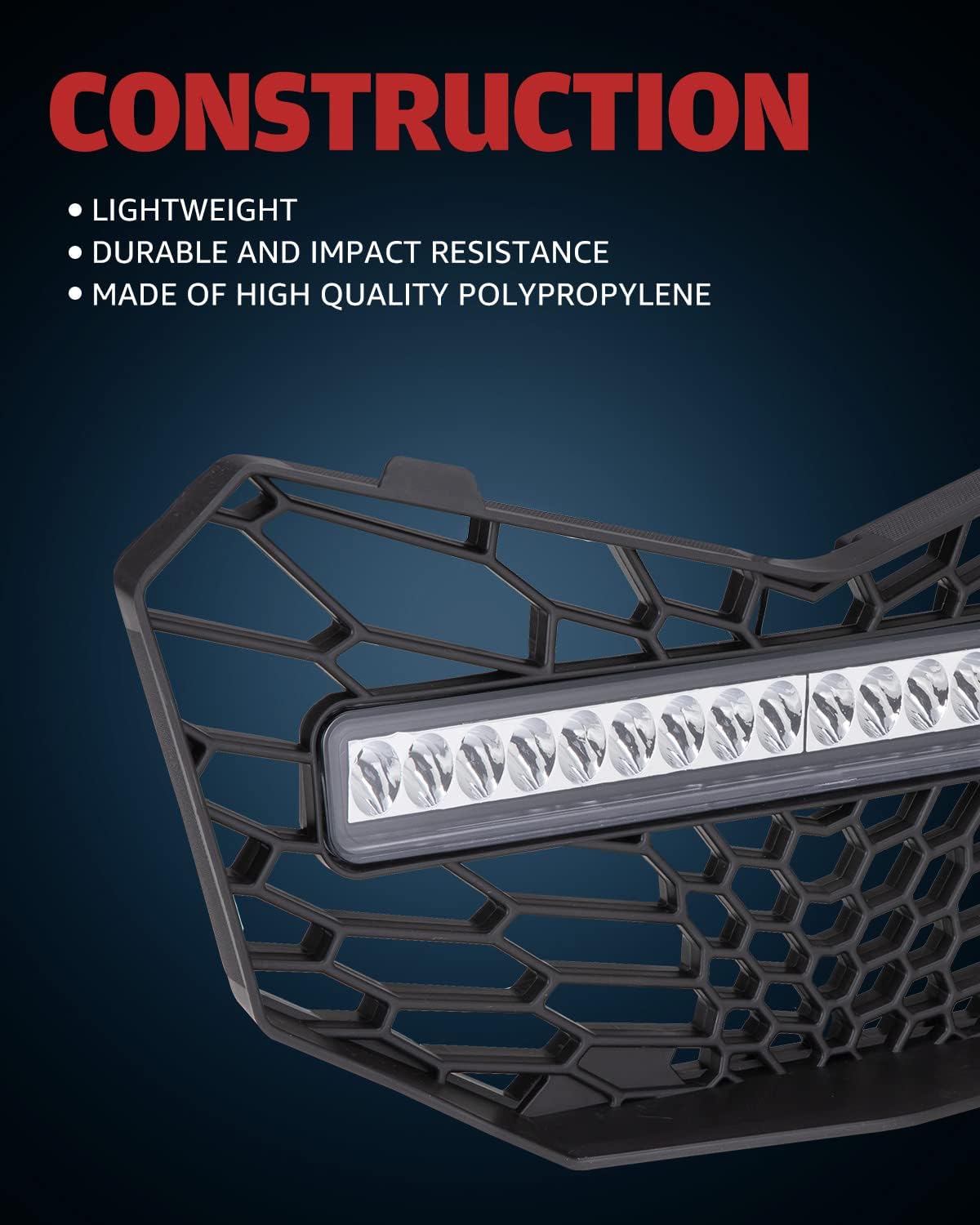 Front Mesh Grill with LED Light Bar for Maverick Trail E50017
