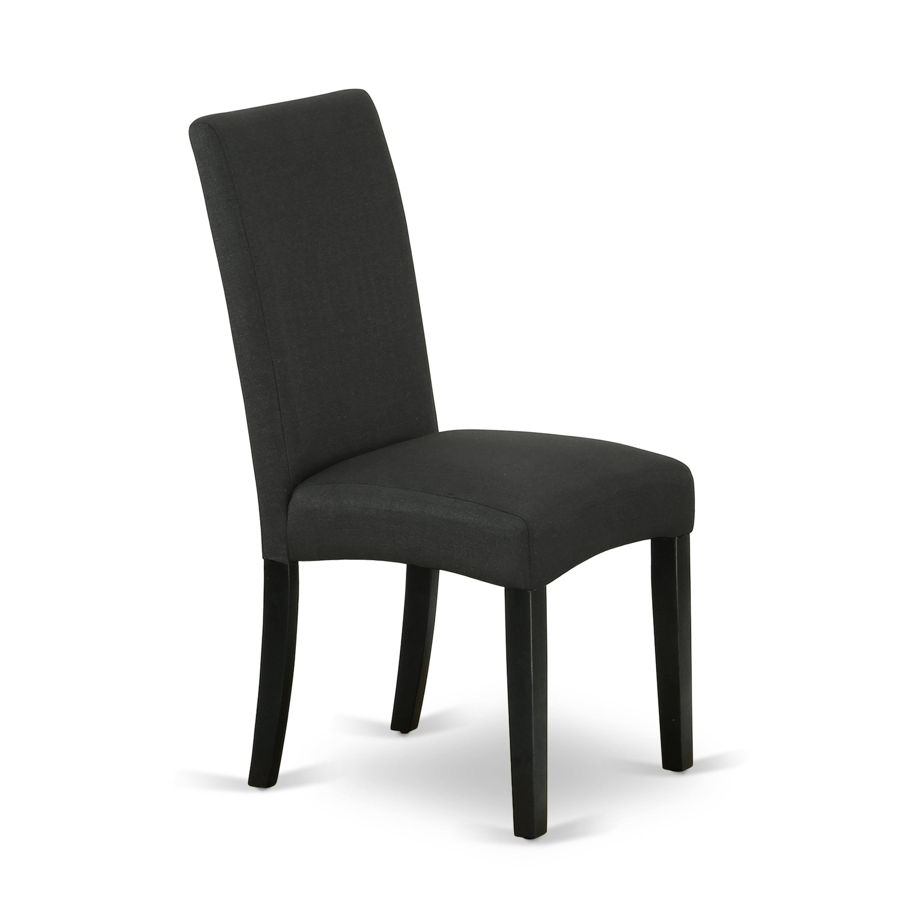 Black Linen Fabric Parson Chair, Set of 2 S97273