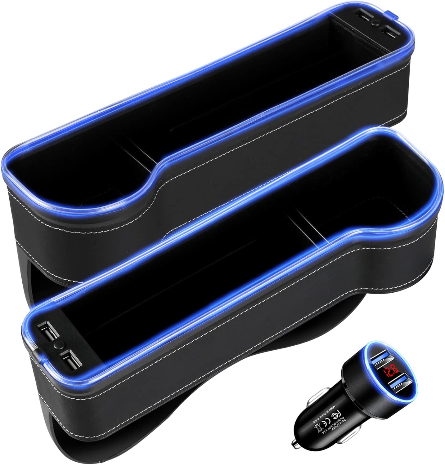 Car Seat Gap Filler Organizer with Led Light, Pack of 2 C68807