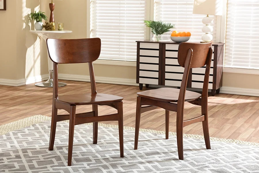 Dark Walnut Bent Wood Dining Side Chair (Set of 2) U7216