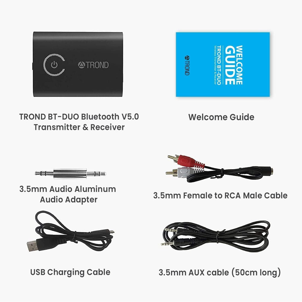 Bluetooth 5.0 Transmitter Receiver 2-in-1 3.5mm Wireless Audio Adapter Q123